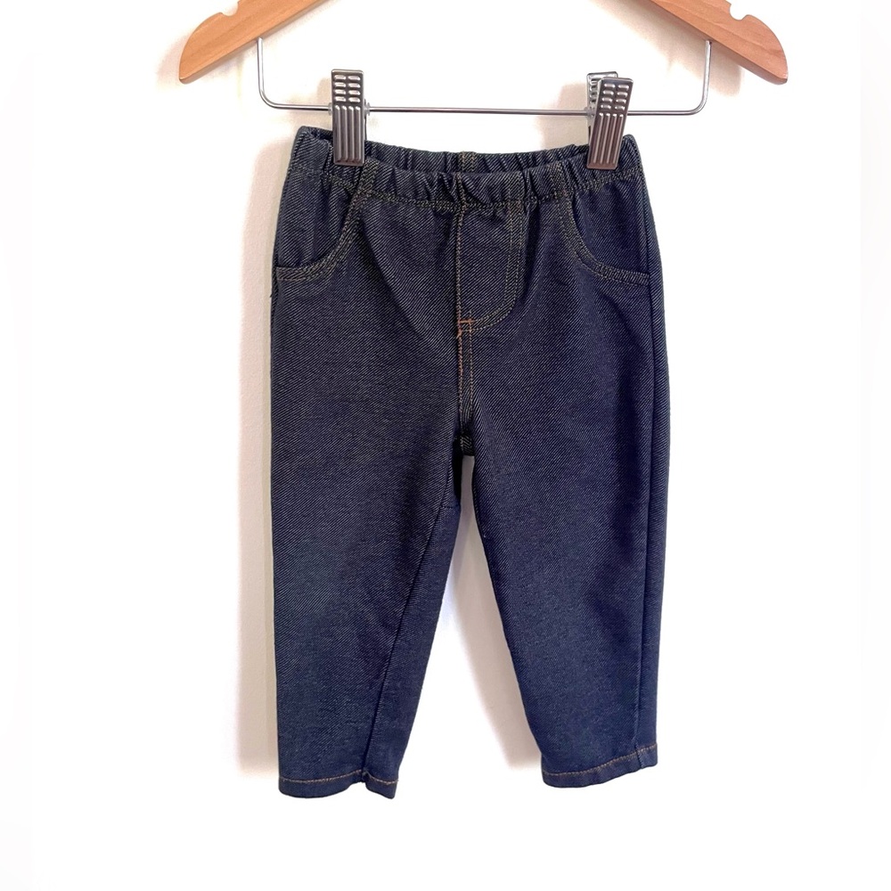 10/$30💥Carter's Unisex Denim Look Leggings Jeggings, Navy Blue, Faux Pockets